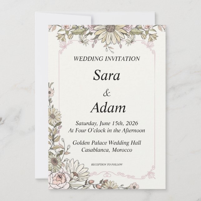 Invitación de boda neutral de lujo (Anverso)