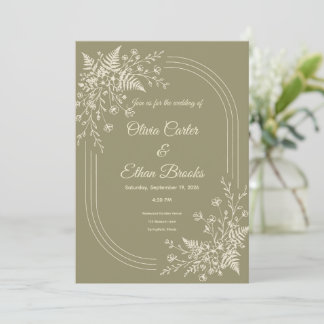 Invitación de boda neutral moderna