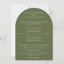 Invitación de boda neutral oliva y beige