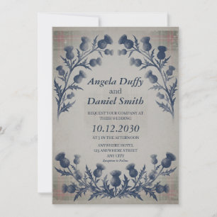 Invitación de Boda Nicolson Tartan Thistle