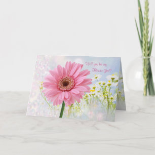 Invitación de boda, niña de las flores, tarjeta de
