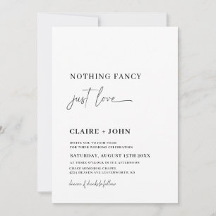 Invitación de boda Nothing Fancy Just Love