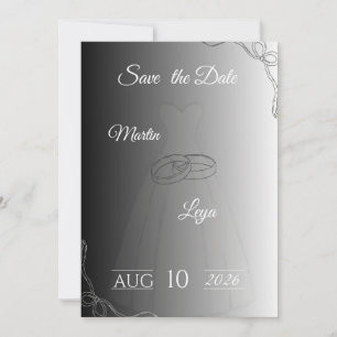 Invitación de Boda Novia & Novio Elegantes Moder