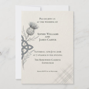 Invitación de boda Nudo de la Trinidad Cardo Celta