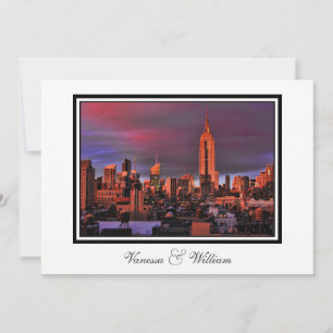 Invitación de boda NYC Skyline ESB Atardecer Surre