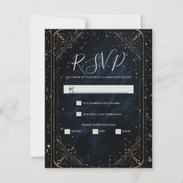 Invitación de boda Obsidian Oracle Medianoche Eleg