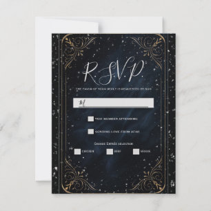 Invitación de boda Obsidian Oracle Medianoche Eleg