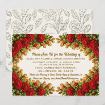 Invitación de boda Ohio Red Carnation