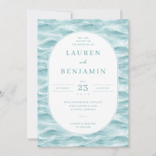 Invitación de boda Ola Azul Serena