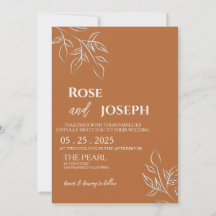 Invitación de Boda Old Money Marrón Sonrosado