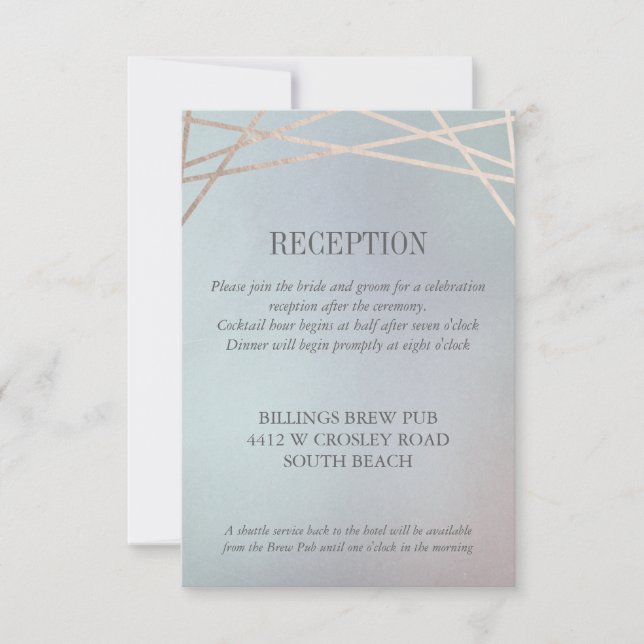 Invitación de Boda Opalina Recepción Información A (Anverso)