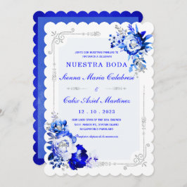 Invitación De Boda Originales y Elegantes en Azul Rey