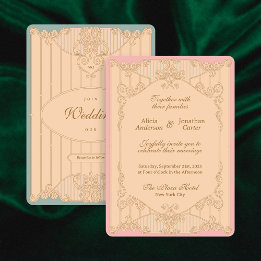 Invitación de boda ornamentada Art Nouveau