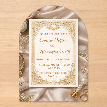 Invitación de Boda Ornata de Oro de Lujo