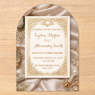 Invitación de Boda Ornata de Oro de Lujo