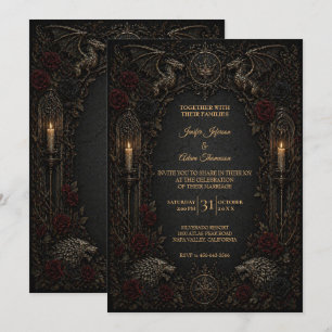Invitación de boda oscura de GOT gótica de Hallowe