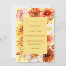 Invitación de Boda Otoñal Elegante con Acuarela