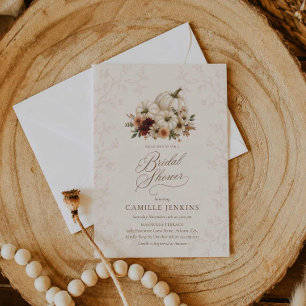 Invitación de boda otoñal elegante de calabaza par