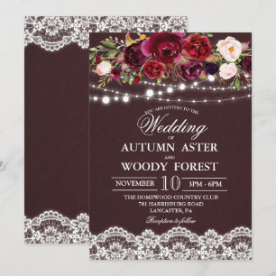 Invitación de boda otoñal rústica