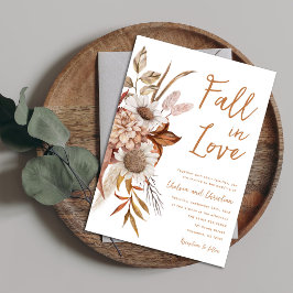 Invitación de boda otoñal rústica 'Enamorarse'