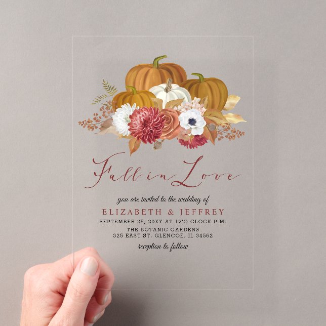 Invitación de Boda Otoño Calabazas Rústicas (Insitu (portátil))