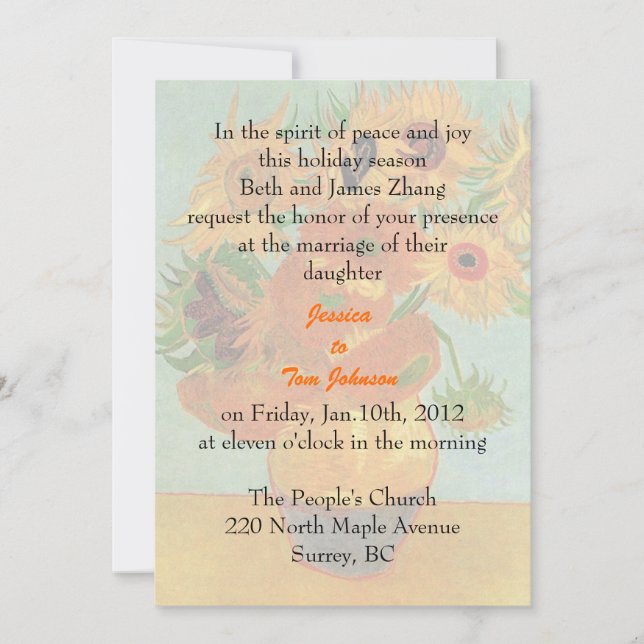 invitación de boda, padres de la novia (Anverso)