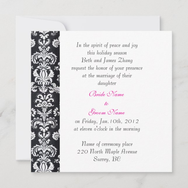 invitación de boda, padres de la novia. (Anverso)