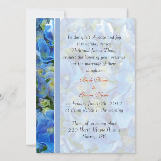 invitación de boda, padres de la novia. (Anverso)