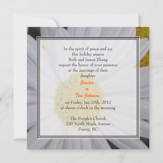 invitación de boda, padres de la novia (Anverso)