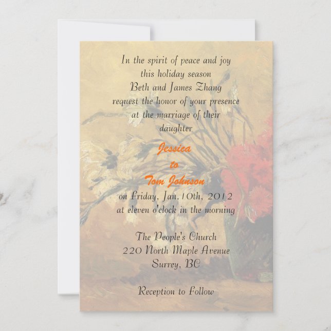 invitación de boda, padres de la novia (Anverso)