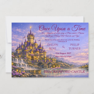Invitación de boda paisaje del castillo soñador