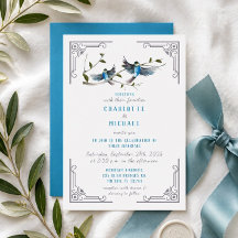 Invitación de boda Pájaro Azul de la Felicidad