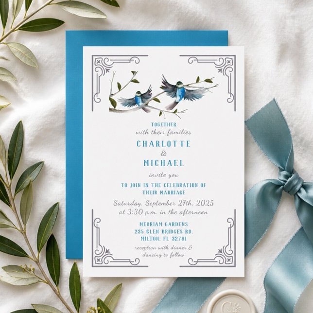 Invitación de boda Pájaro Azul de la Felicidad (Subido por el creador)
