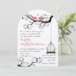 Invitación de boda Pájaro de amor de cuento de had