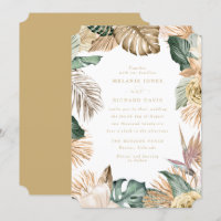 Invitación de boda Pájaro de Paraíso Tropical