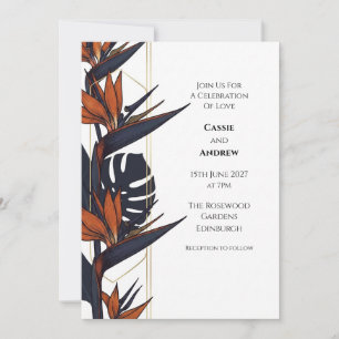 Invitación de boda Pájaro Tropical del Paraíso