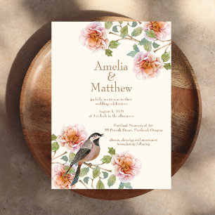 Invitación de boda Pájaros en flores