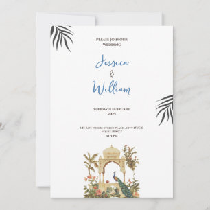invitación de boda palacio pavo real lujoso