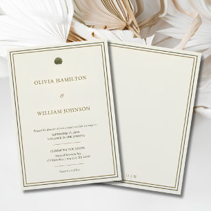 Invitación de boda Palma Marfil y Oro
