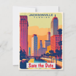 Invitación de boda palmas azul verdoso Jacksonvill