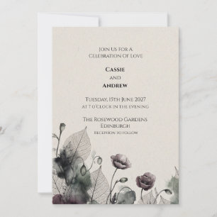 Invitación de boda Paloma con Lazo de Cinta Azul R