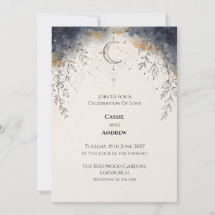 Invitación de boda Paloma con Lazo de Cinta Azul R