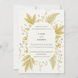 Invitación de boda Paloma con lazo de cinta azul r