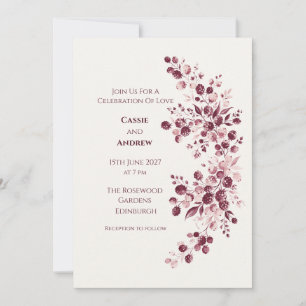Invitación de boda Paloma con Lazo de Cinta Azul R