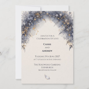 Invitación de boda Paloma con Lazo de Cinta Azul R