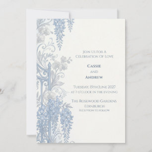 Invitación de boda Paloma con lazo de cinta de col