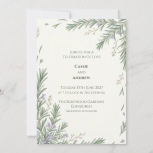 Invitación de boda Paloma con lazo de cinta de col