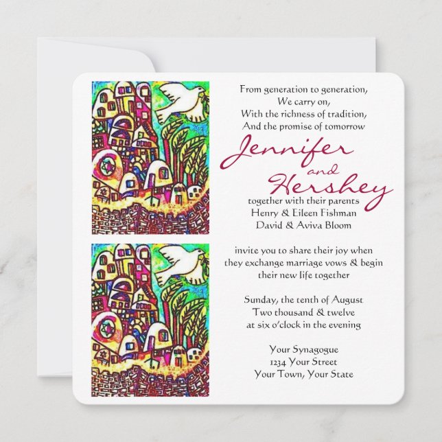 Invitación de Boda - Paloma de la Paz Ciudad de Is (Anverso)