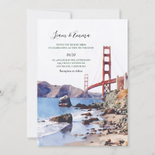 Invitación de boda panorámica escénica de San Fran
