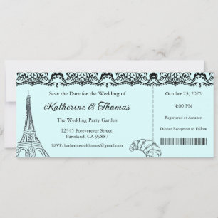 Invitación de boda, Papelería de boda, París 